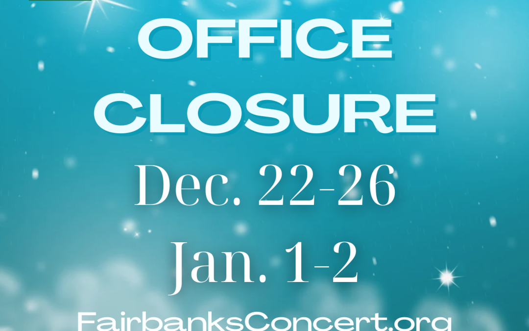 Office closure Dec. 22-26, Jan. 1-2
